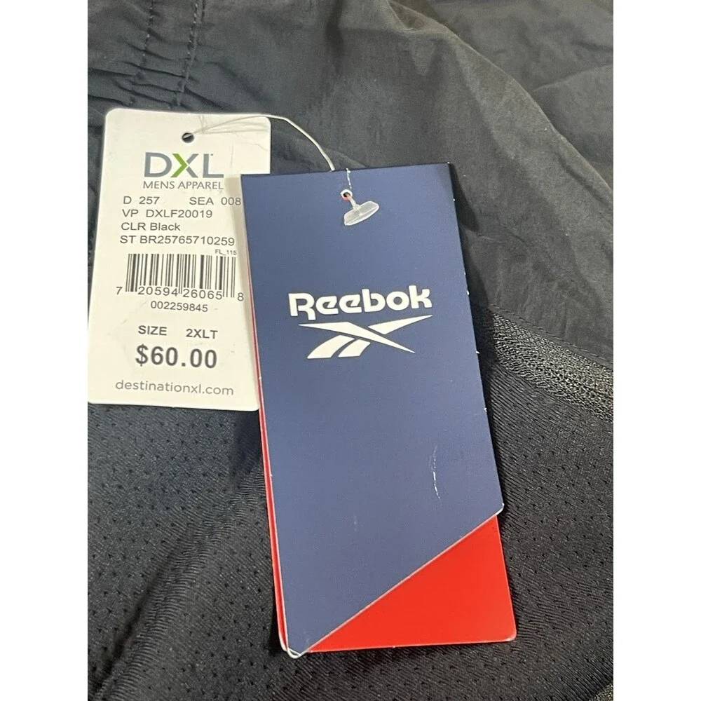 Reebok Men's Workout Ready Track Pants Drawstring Waist Pockets 2XLT NWT
